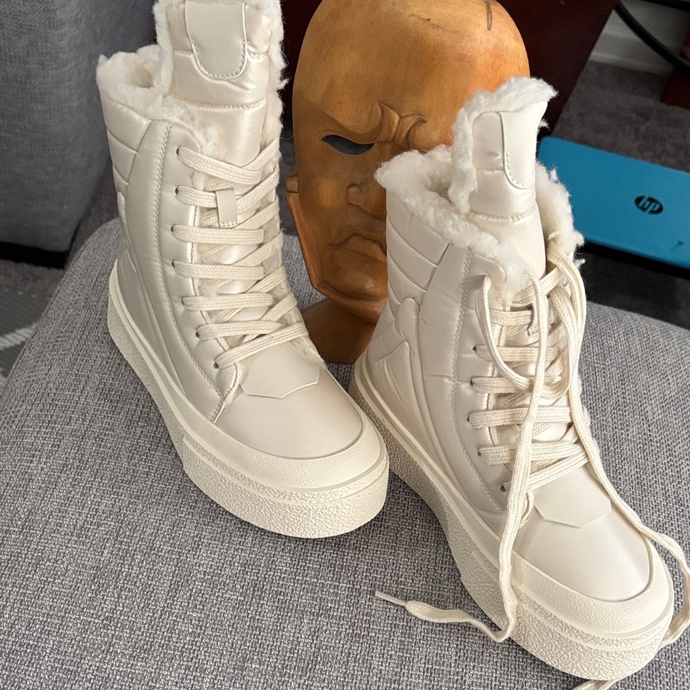 Women's Cream High-Top Sneakers
